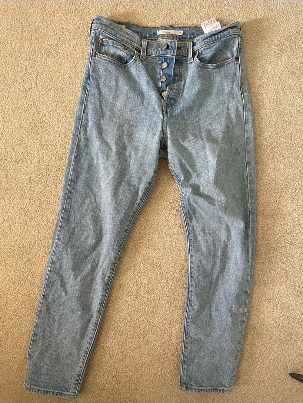 Levi's Light Blue Straight-Leg Jeans with Button Fly